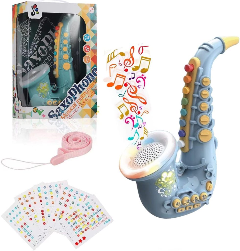  Click N' Play Toy Saxophone for Kids with 8 Colored
