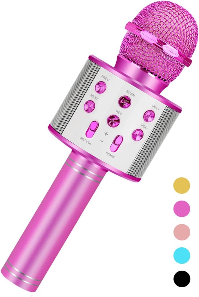 Wireless Karaoke Microphone for Kids, 4-in-1 Portable Handheld Karaoke  Machine with Voice Disguiser, Perfect for Christmas, Home, and Birthday