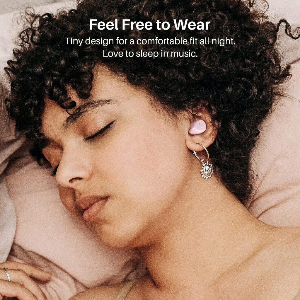 TOZO A1 Mini Wireless Earbuds Bluetooth 5.3 in Ear Light-Weight Headphones Built-in Microphone, IPX5 Waterproof, Immersive Premium Sound Long Distance Connection Headset with Charging Case, Pink