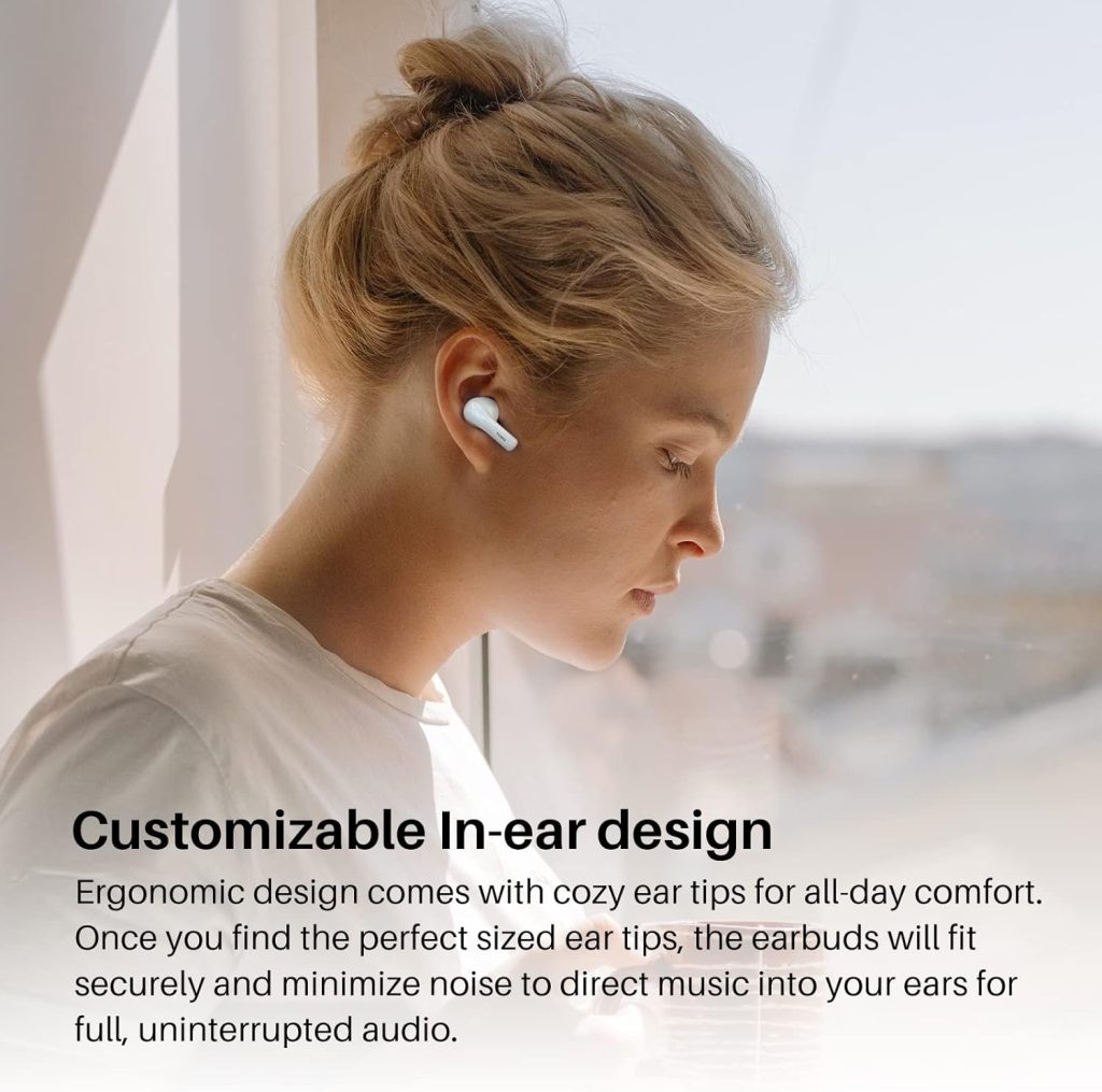 TOZO A2 Mini Wireless Earbuds Bluetooth 5.3 in Ear Light-Weight Headphones Built-in Microphone, IPX5 Waterproof, Immersive Premium Sound Long Distance Connection Headset with Charging Case, Black