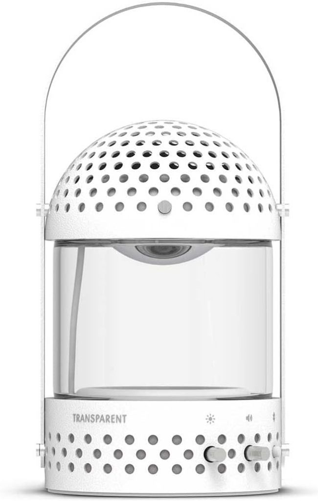 Transparent Light Speaker in White - Portable Bluetooth Speaker with Adjustable Light - for The Big Adventure