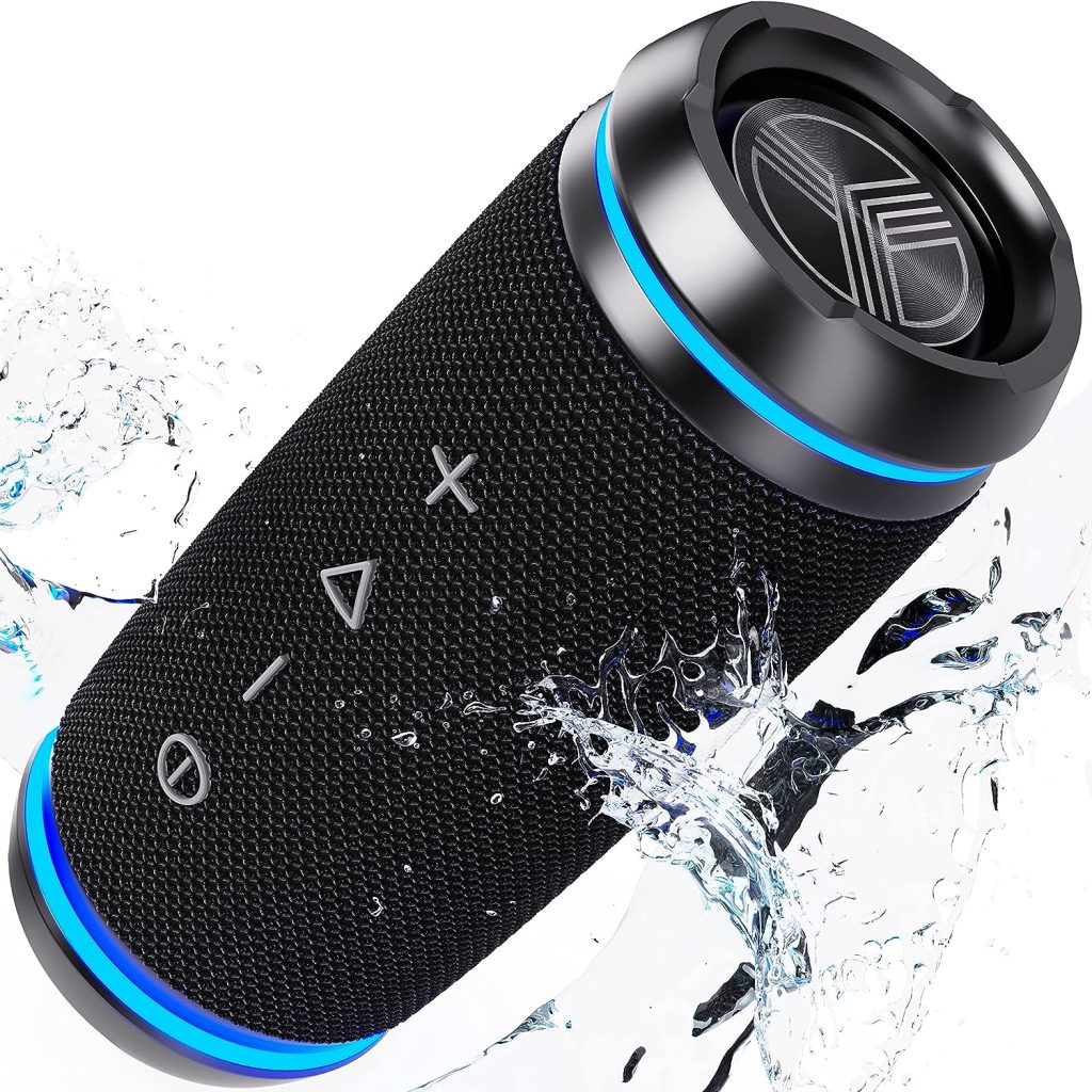 TREBLAB HD77 - Wireless Bluetooth Speaker - 30W Stereo, 20H Battery, IPX6 Waterproof, TWS Mode, Portable Speaker with Shockproof/Dustproof Body, Black