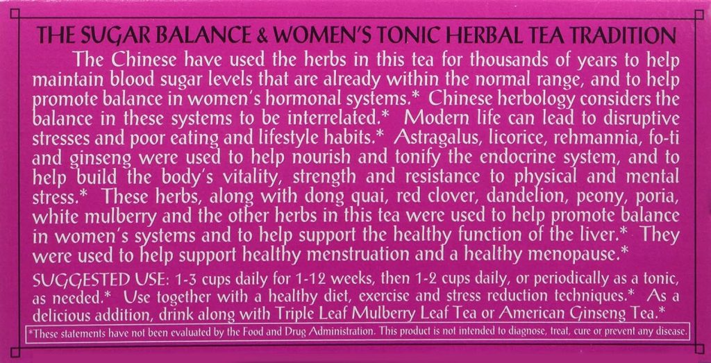 Triple Leaf Teas - Sugar Balance  Womens Tonic Tea, 20 bag