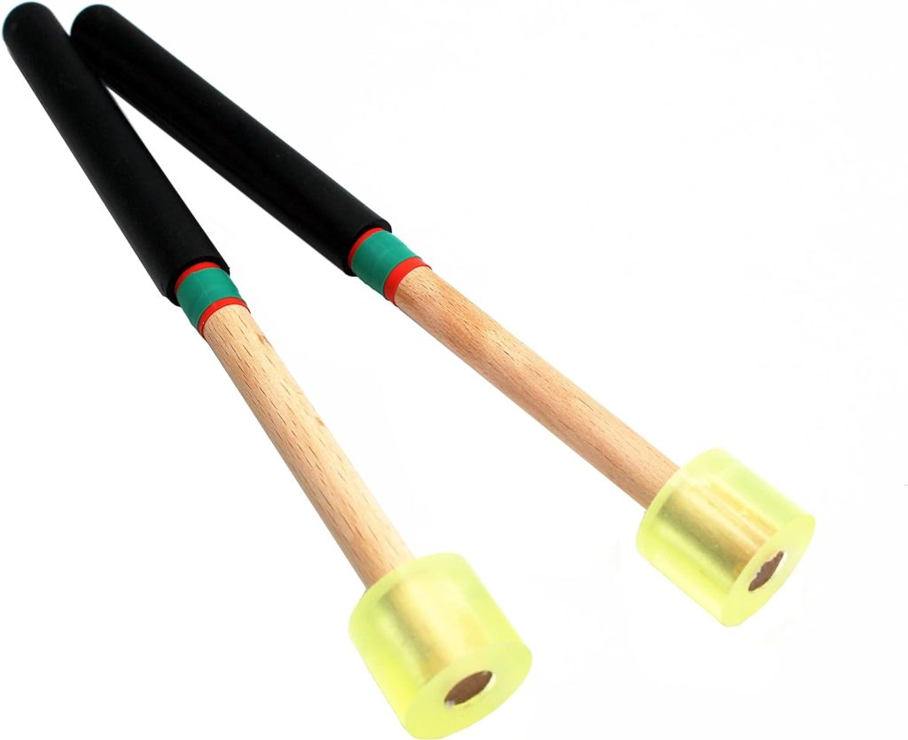 TUOREN 8.3 Rubber Head Percussion Mallets Sticks for Playing Tenor Steelpan, Steel Tongue Drum, W/Wooden Handle