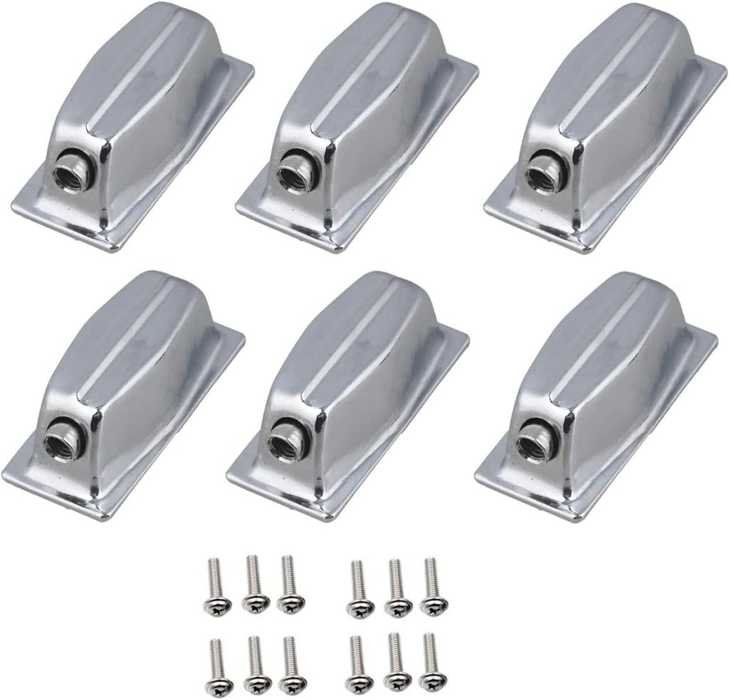 TUOREN Snare Drum Metal Lugs w/ Screws Drum Set Parts Accessories Replacement Single End Mounted 6pcs