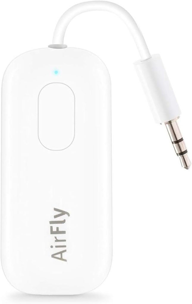 Twelve South AirFly Pro Bluetooth Wireless Audio Transmitter/ Receiver for up to 2 AirPods /Wireless Headphones; Use with any 3.5 mm Audio Jack on Airplanes, Gym Equipment, TVs, iPad/Tablets and Auto