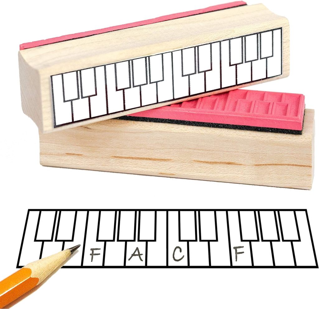 Two Octave Piano Fingering Rubber Stamp