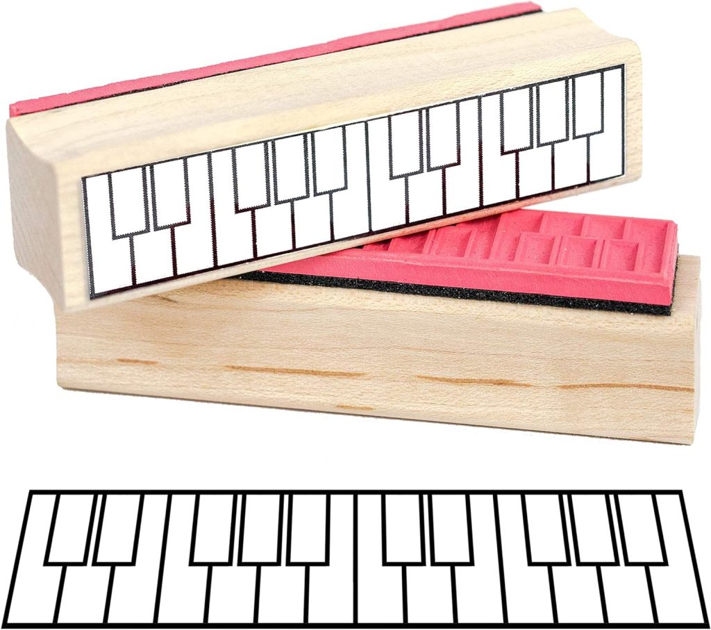 Two Octave Piano Fingering Rubber Stamp