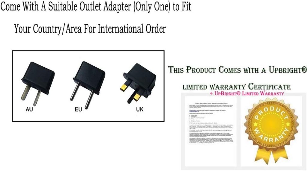 UpBright New Global AC/DC Adapter Compatible with ION Audio Party Float iSP107 VIPRB-iSP107 Wireless Bluetooth Speaker Power Supply Cord Cable Battery Charger (Not for Ion Audio Wave Rider)