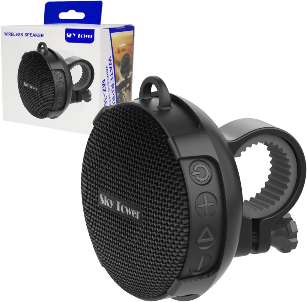 Upgraded Compact Portable Bluetooth 5.0 Wireless Bike 5W/8W Stereo Speaker, IP67 Waterproof Outdoor 10h Play Time, Advanced Class D Amplifier  Built-in Weighty Bass (5W Speaker)