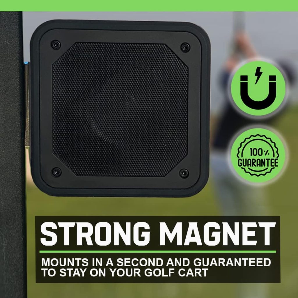 Upside Golf Super X7 Magnetic Bluetooth Speaker for Golf Cart, Waterproof Dual Sound System - Mountable Golf Cart Speaker - Awesome 200+ Foot Wireless Range - Rechargeable 15 Hour Battery Life