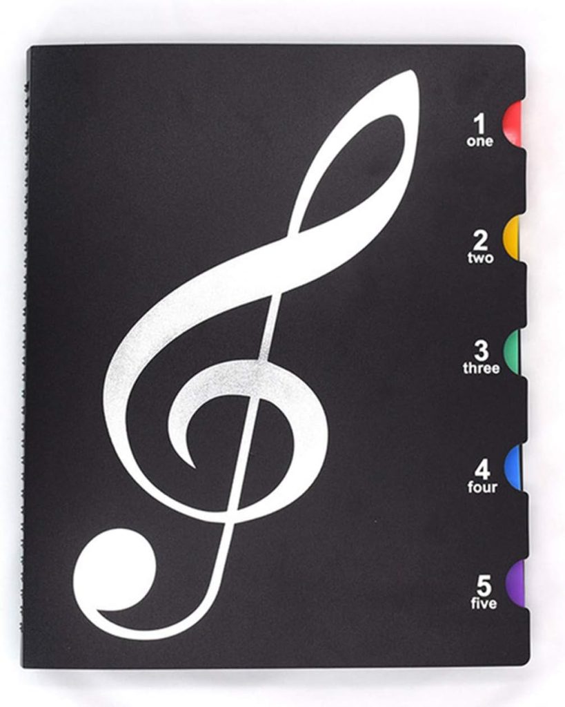UROVO Music Folder Document Organizer File Paper Storage Folder Sheet Music Holder File Portfolio Organizer for Choirs Student Teacher Musician (Black)