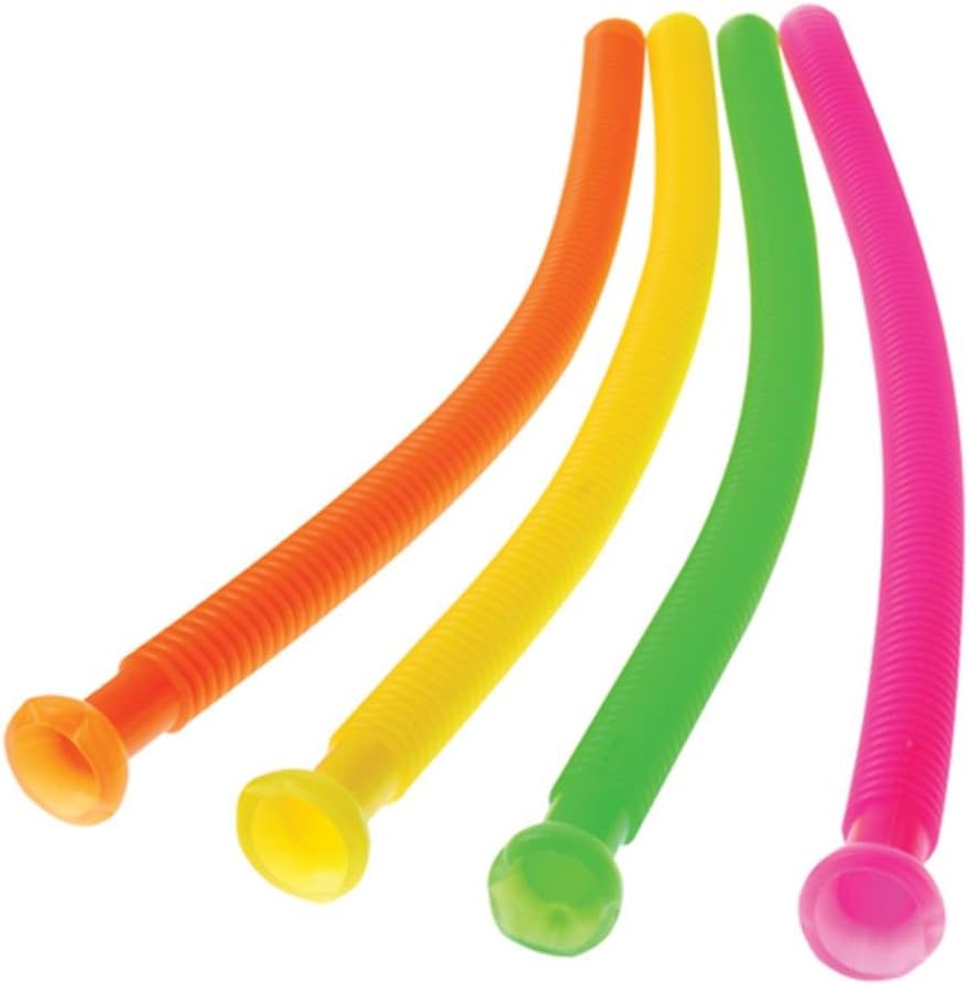 U.S. Toy 6038 Assorted Color Large Jumbo (30) Whistling Plastic Sound Tube Noisemakers - Set of 12