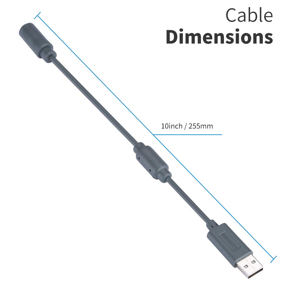 USB Breakaway Cable for Xbox 360, USB Adapter cord Dongle compatible with Microsoft Xbox 360 Wired Controller Game Guitar Hero Rock Band