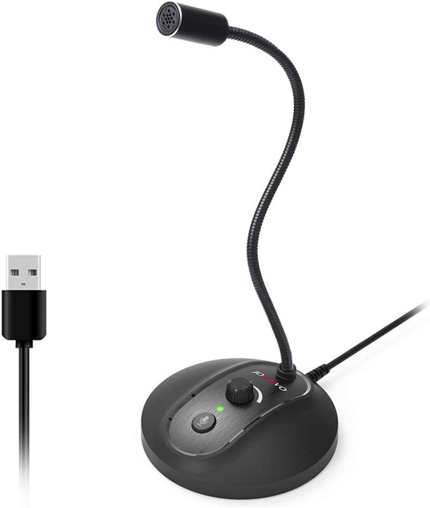 USB Computer Microphone with Mute Button, PlugPlay Condenser, Desktop, PC, Laptop, Mac, PS4 Mic -360 Gooseneck Design -Recording, Dictation, YouTube, Gaming, Streaming (Omnidirectional-JV601PRO)
