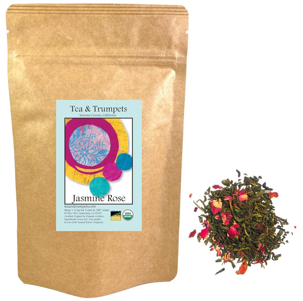 USDA Organic Jasmine Rose Loose Leaf Green Tea - 4 oz