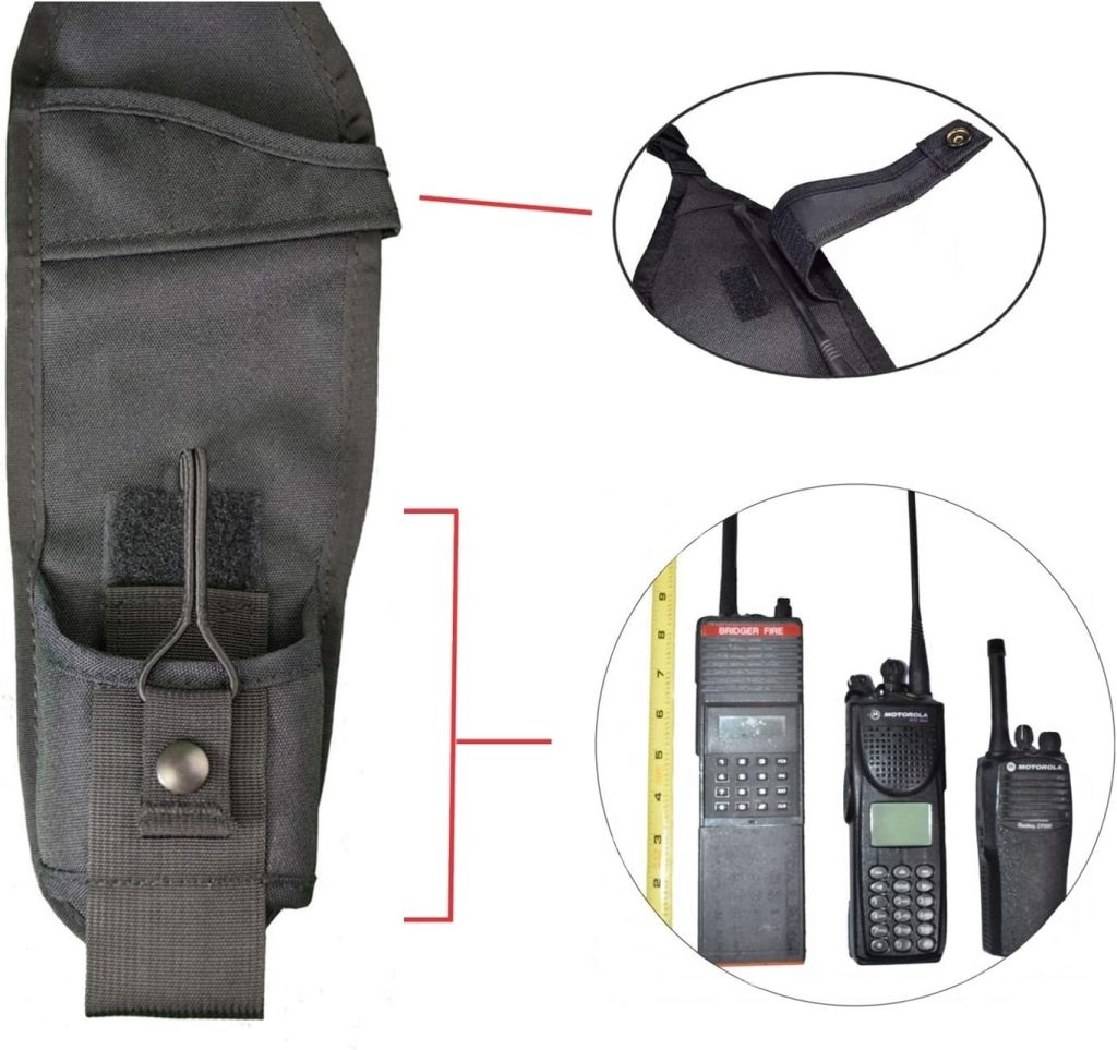 USH-300R Radio Shoulder Holster Right Side Chest Harness with an Adjustable Radio Pouch fits All Motorola ICOM Vertex Two Way Radios 4-3/4 up to 9 Tall. Made in The USA by Holsterguy.