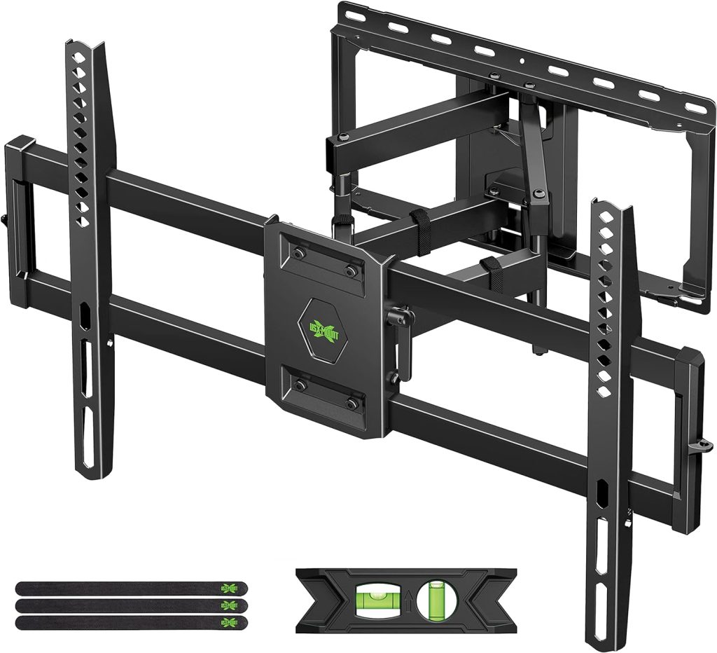 USX MOUNT Full Motion TV Wall Mount for Most 47-84 inch Flat Screen/LED/4K TV, Mount Bracket Dual Swivel Articulating Tilt 6 Arms, Max VESA 600x400mm, Holds up to 132lbs, Fits 8” 12” 16 Wood Studs