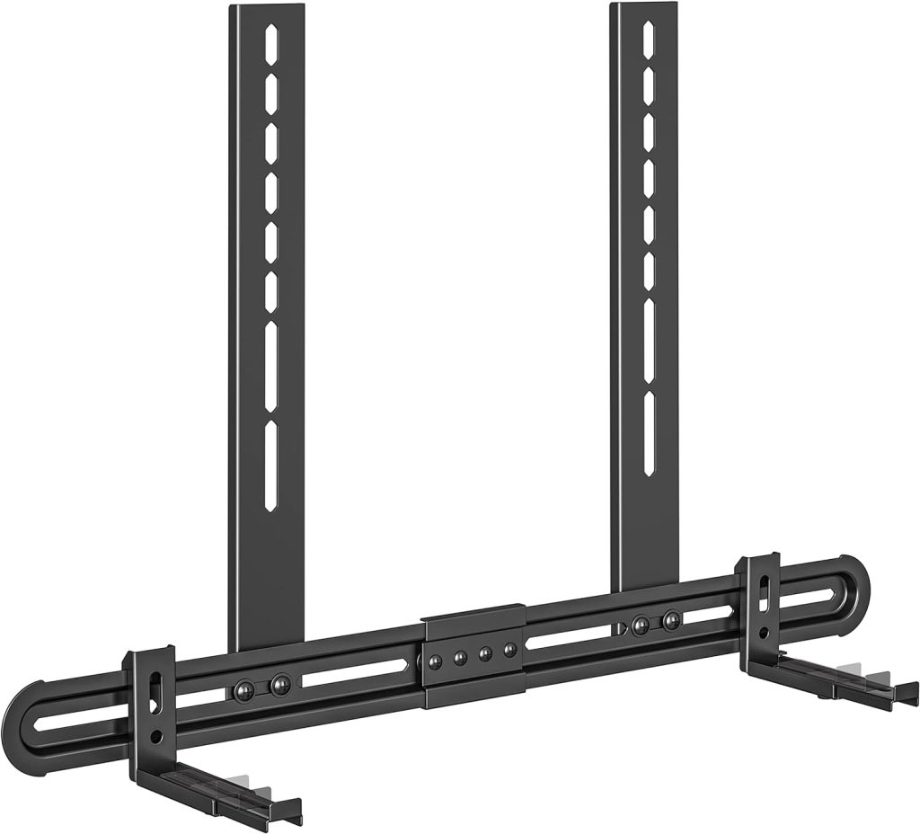 USX MOUNT Universal Soundbar Mount, Sound Bar TV Bracket for Soundbar with Speaker, Fits 2 Installation Options, Removable No-Slip Base Holder Extends 3.46”-6.06”