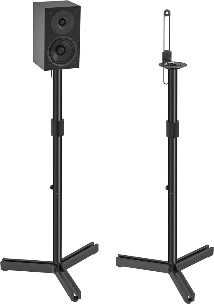 USX MOUNT Universal Speaker Stands - Height Adjustable Extend 34 to 46 for Satellite Speakers and Small Bookshelf Speakers up to 8 lbs Per Stand, 1 Pair Floor Stand for Sony Vizio Bose JBL Yamaha : Electronics