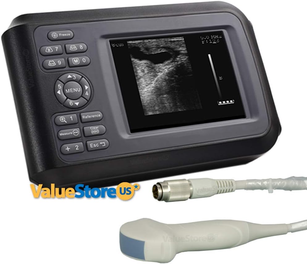 ValueStore.us Ultrasound Scanner Veterinary V16 with 3.5 MHz Convex Probe for Pregnancy Test on Dogs, Sheep and Pigs.
