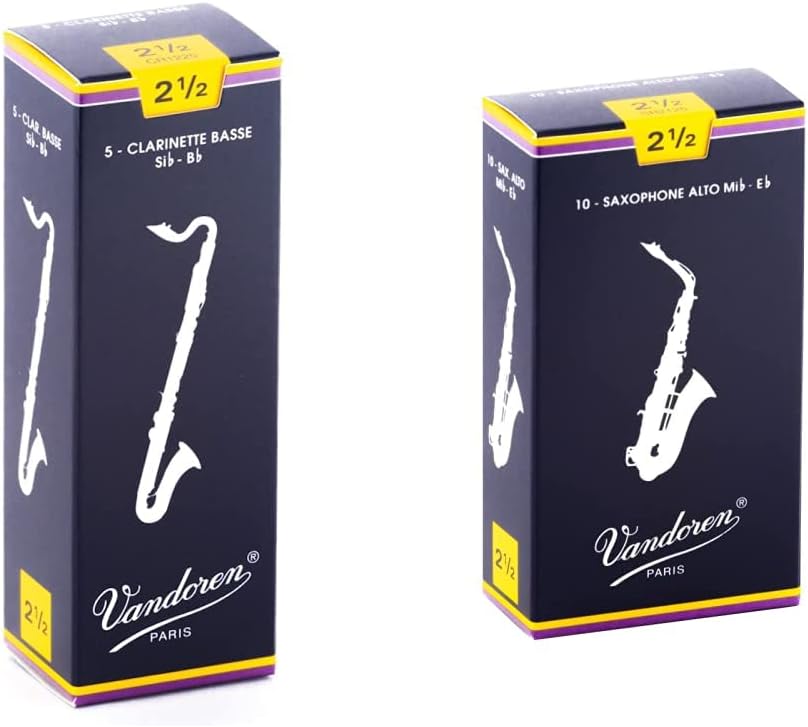 Vandoren CR123 Bass Clarinet Traditional Reeds Strength 3; Box of 5