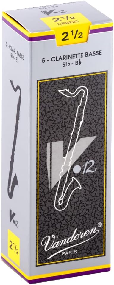 Vandoren CR623 Bass Clarinet V.12 Reeds Strength 3; Box of 5