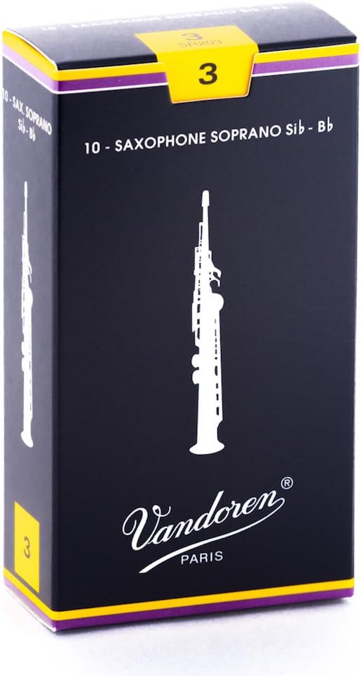 Vandoren SR203 Soprano Sax Traditional Reeds Strength 3; Box of 10