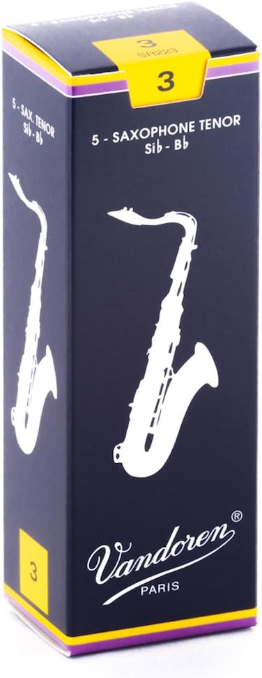 Vandoren SR223 Tenor Sax Traditional Reeds Strength 3; Box of 5