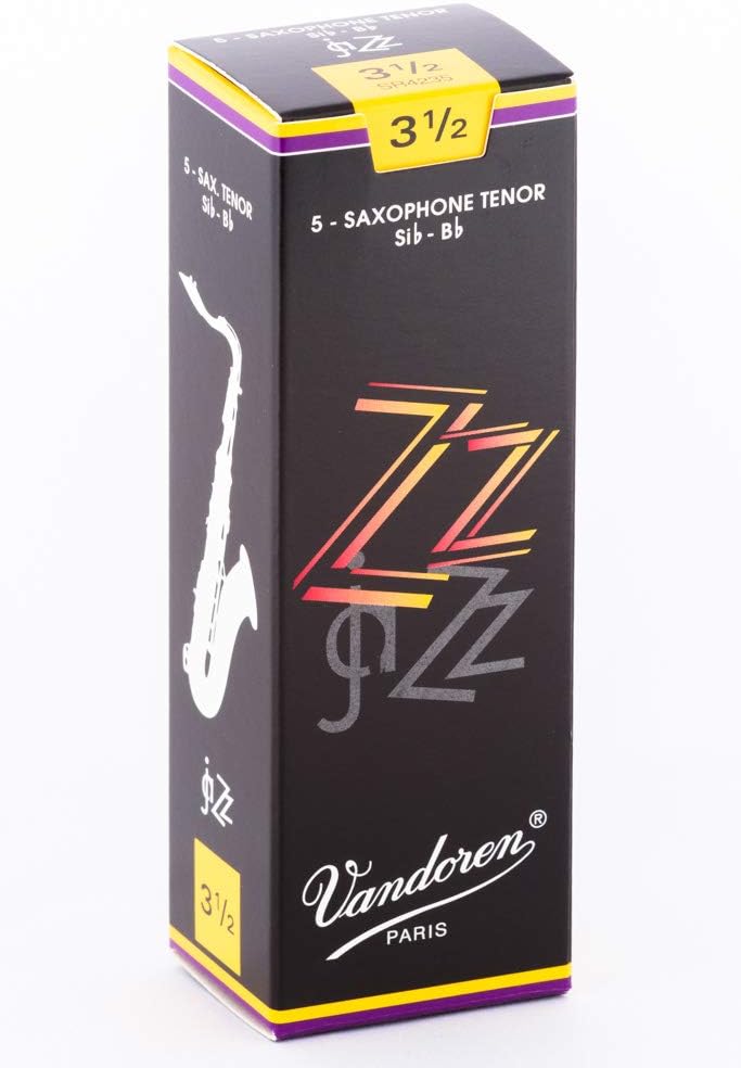 Vandoren SR424 Tenor Sax ZZ Reeds Strength 4; Box of 5,black