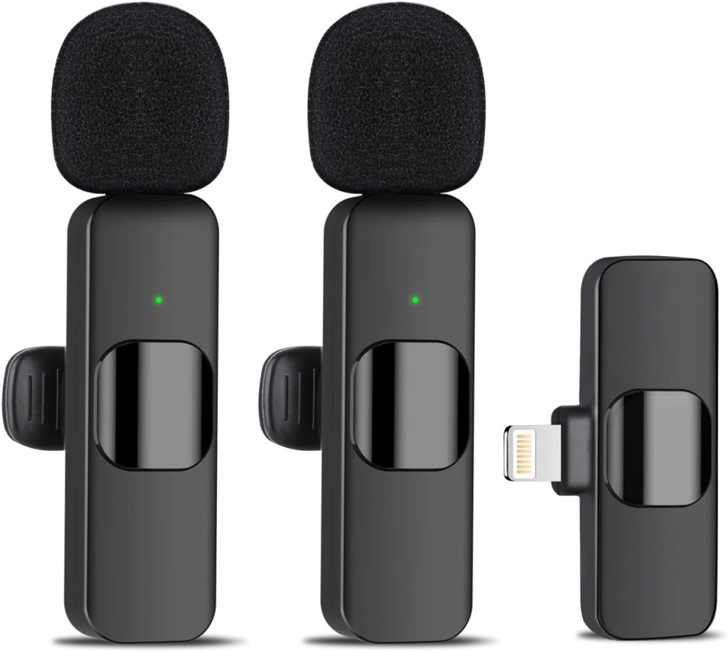 Vandyk Wireless Lavalier Mini Microphone for iPhone iPad Plug  Play Noise Reduction Lapel Mic
