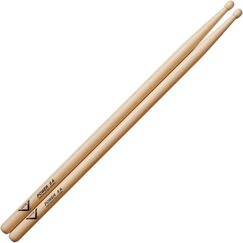 Vater Power 5A Wood Tip Hickory Drum Sticks, Pair