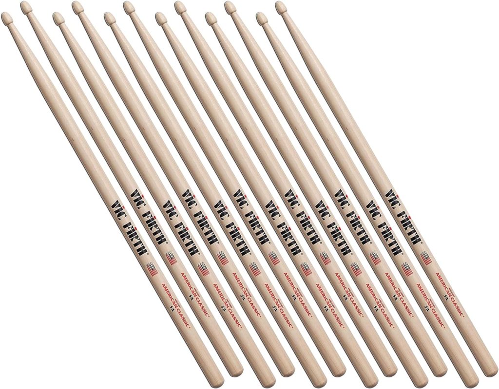 Vic Firth American Classic 5A Wood-Tipped Drumsticks - 6 Pack