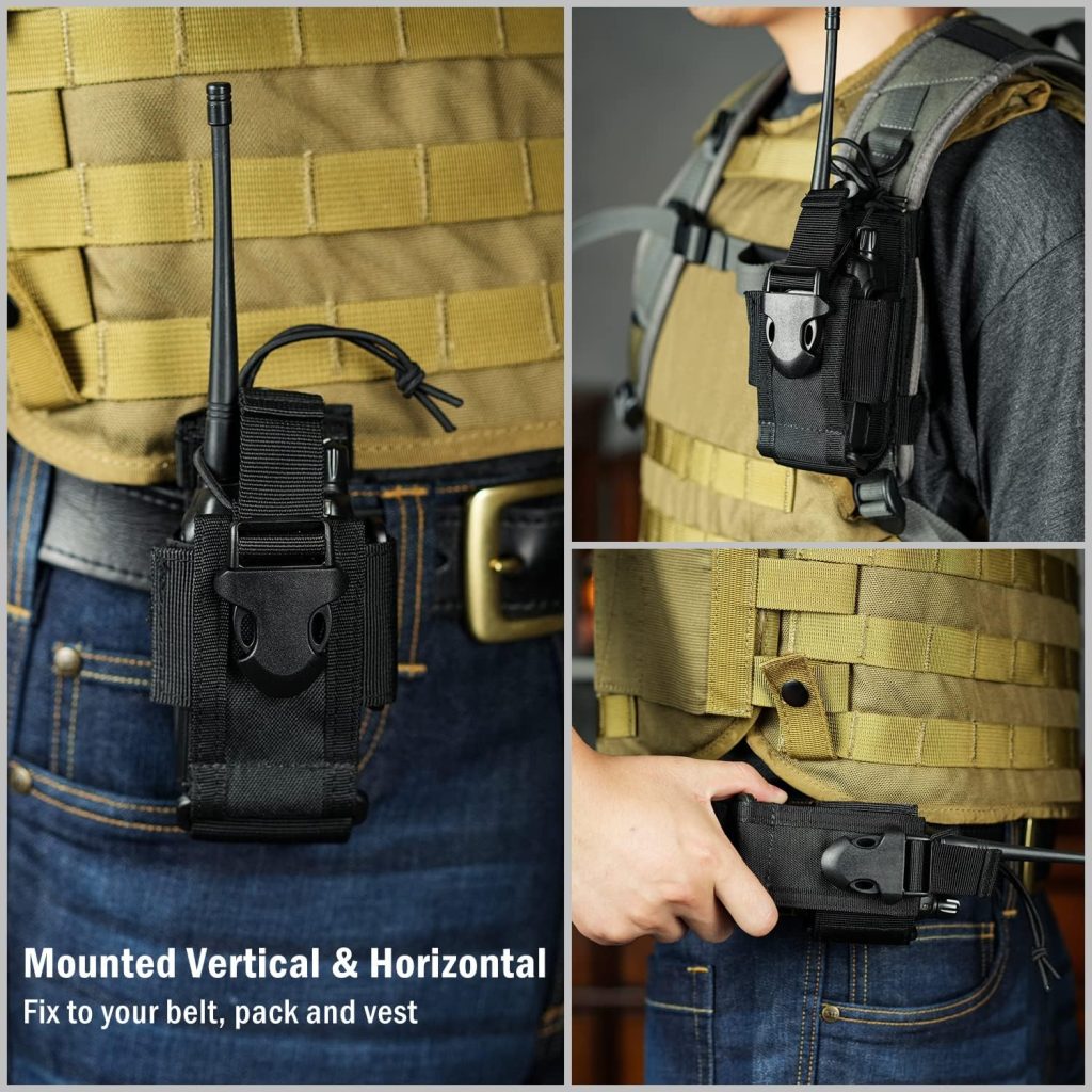 VIPERADE Radio Holster, MOLLE Radio Pouch for Vest, Universal Walkie Talkie Holster Radio Holder for Duty Belt, Police Radio Holder Tactical Radio Pouch for Baofeng, Motorola