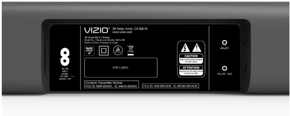 VIZIO M51a-H6 5.1 Dolby Atmos 36 Sound Bar System- (Renewed)