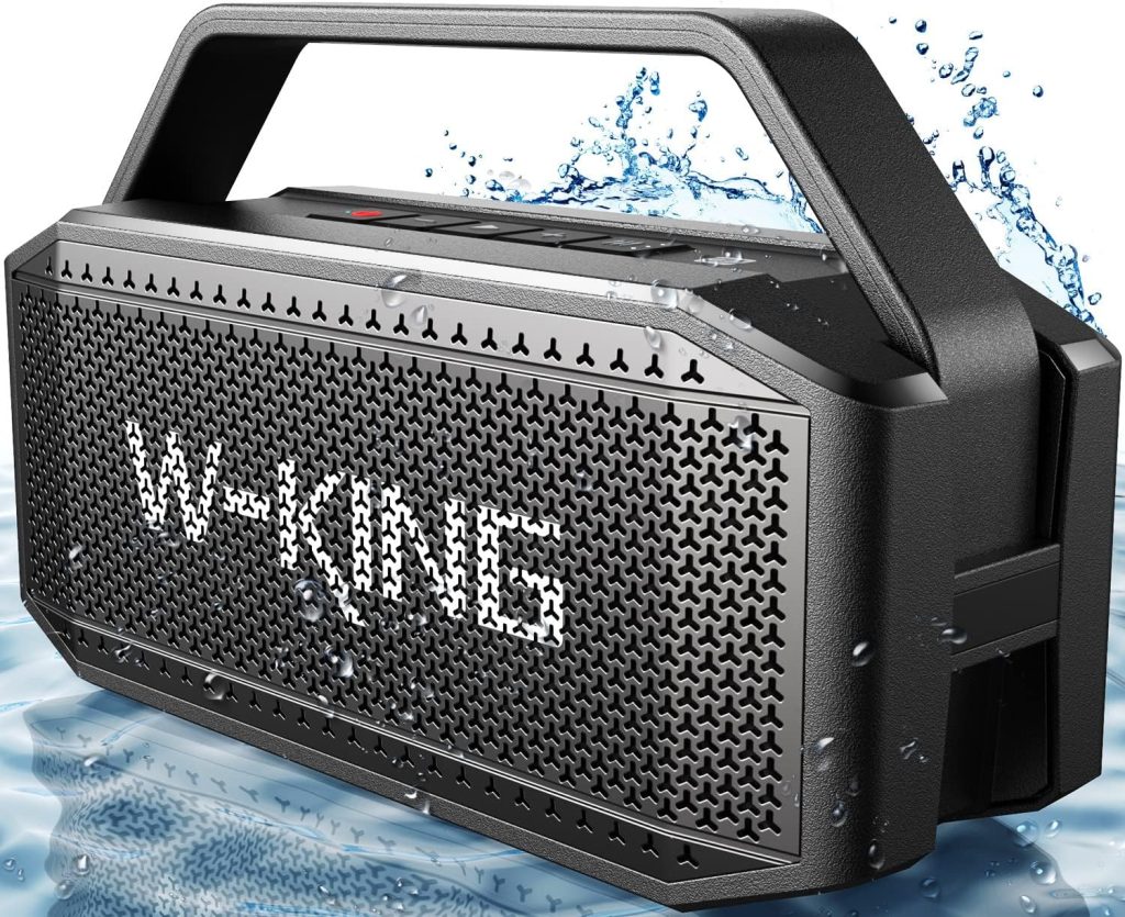 W-KING Portable Loud Bluetooth Speakers with Subwoofer, 60W(80W Peak) Outdoor Speakers Bluetooth Wireless Waterproof Speaker, Deep Bass/V5.0/40H Play/Power Bank/TF Card/AUX/EQ, Large for Party