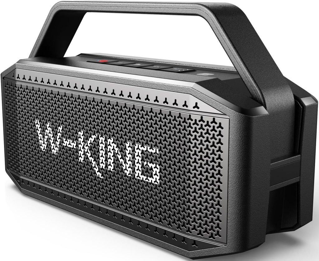 W-KING Portable Loud Bluetooth Speakers with Subwoofer, 60W(80W Peak) Outdoor Speakers Bluetooth Wireless Waterproof Speaker, Deep Bass/V5.0/40H Play/Power Bank/TF Card/AUX/EQ, Large for Party