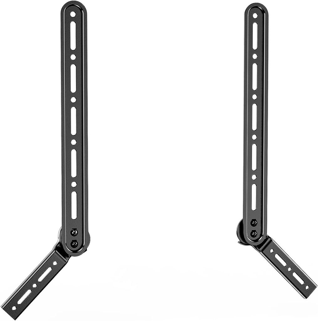 WALI Sound Bar Mount Bracket, for Mounting Above or Under TV, with Adjustable 3 Angled Extension Arm, Fits Most 23 to 65 Inch TVs, up to 33 lbs (SBR202)