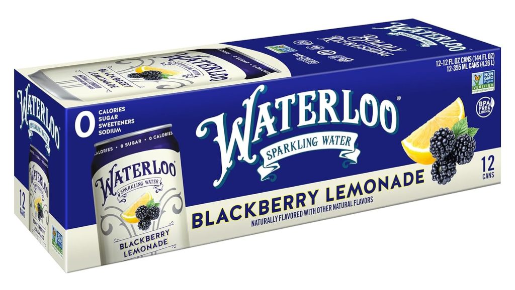 Waterloo Sparkling Water, Blackberry Lemonade Naturally Flavored, 12 Fl Oz Cans, Pack of 12 | Zero Calories | Zero Sugar or Artificial Sweeteners | Zero Sodium…