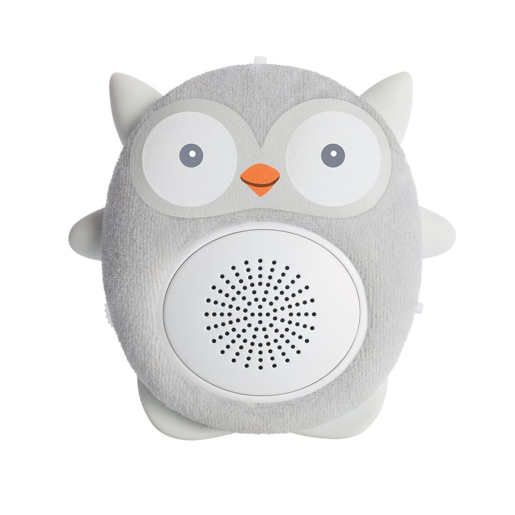 WavHello Portable Baby Sleep Soother - Rechargeable Bluetooth Noise Machine Travel Sound Speaker Great for Cribs, Strollers, Car Seat and More - Ollie The Owl Soundbub, Grey