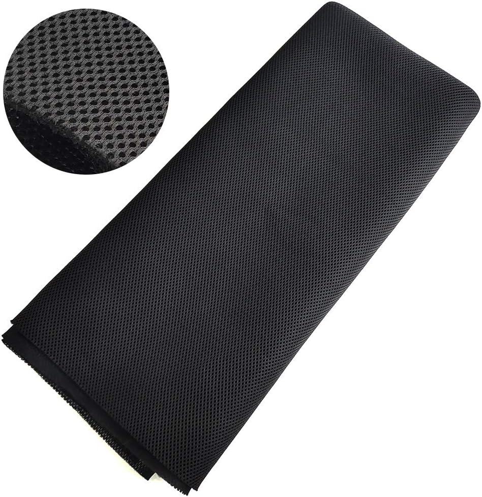 WAYBER Speaker Grill Cloth Stereo Mesh Fabric for Speaker Repair, Black - 55 x 40 in / 140 x 100 cm