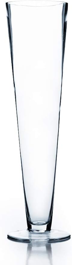 WGV Trumpet Glass Vase, Open 4, Height 16, (Multiple Sizes Choices) Clear Tall Pilsner Floral Planter Container Centerpiece, Wedding Event Home Decor, 1 Piece (VTV0416)