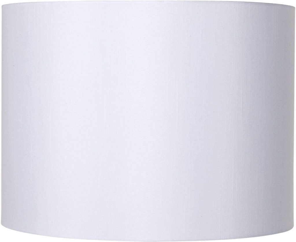 White Hardback Medium Drum Lamp Shade 16 Top x 16 Bottom x 12 High (Spider) Replacement with Harp and Finial - Springcrest