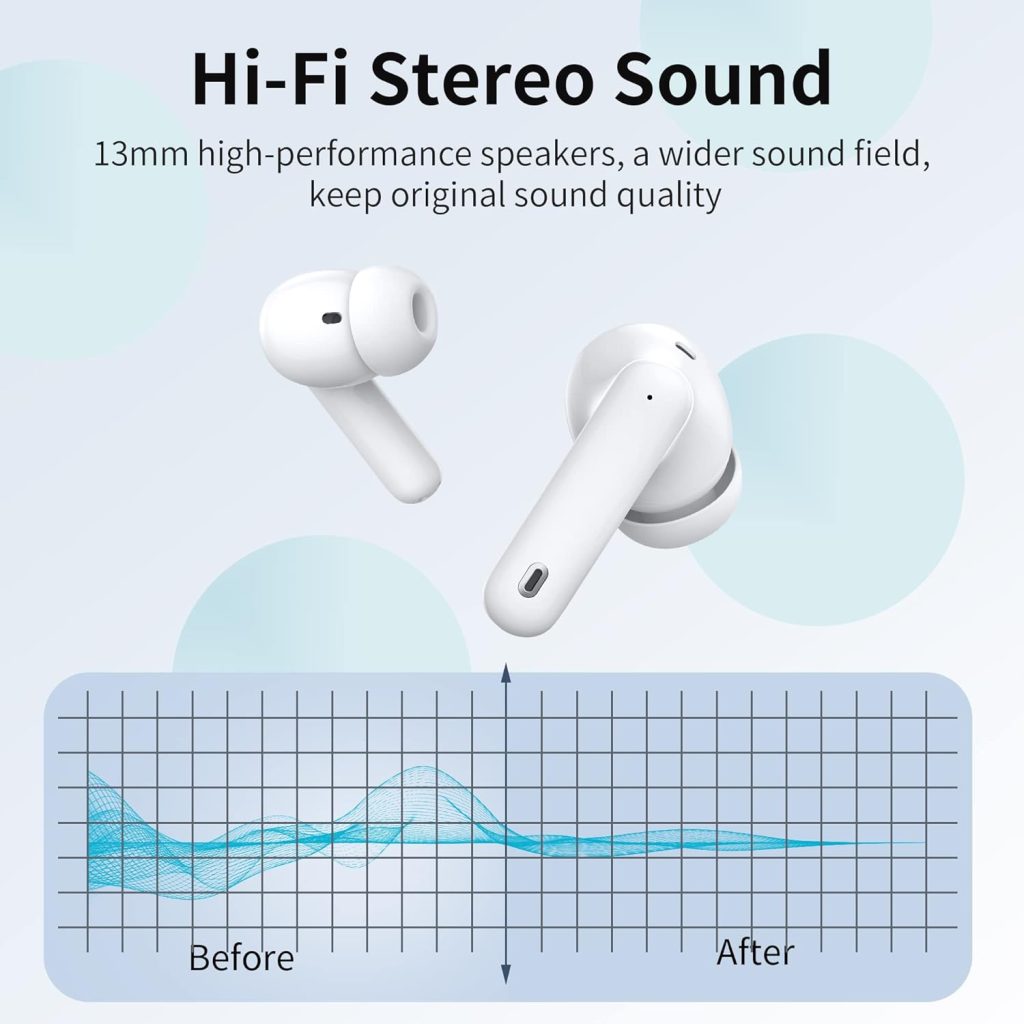 Wireless Earbuds Bluetooth Headphones LED Power Display Earphones Active Noise Cancelling Ear Buds with Charging Case Bluetooth 5.3 Hi-Fi Stereo in-Ear Earbuds for iPhone/Android/Windows (Black)