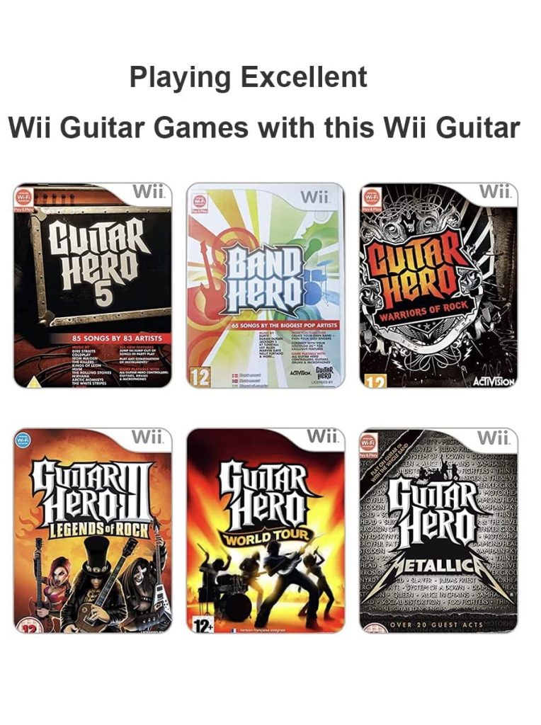 Wireless Guitar for Wii Guitar Hero and Rock Band Games Color Black