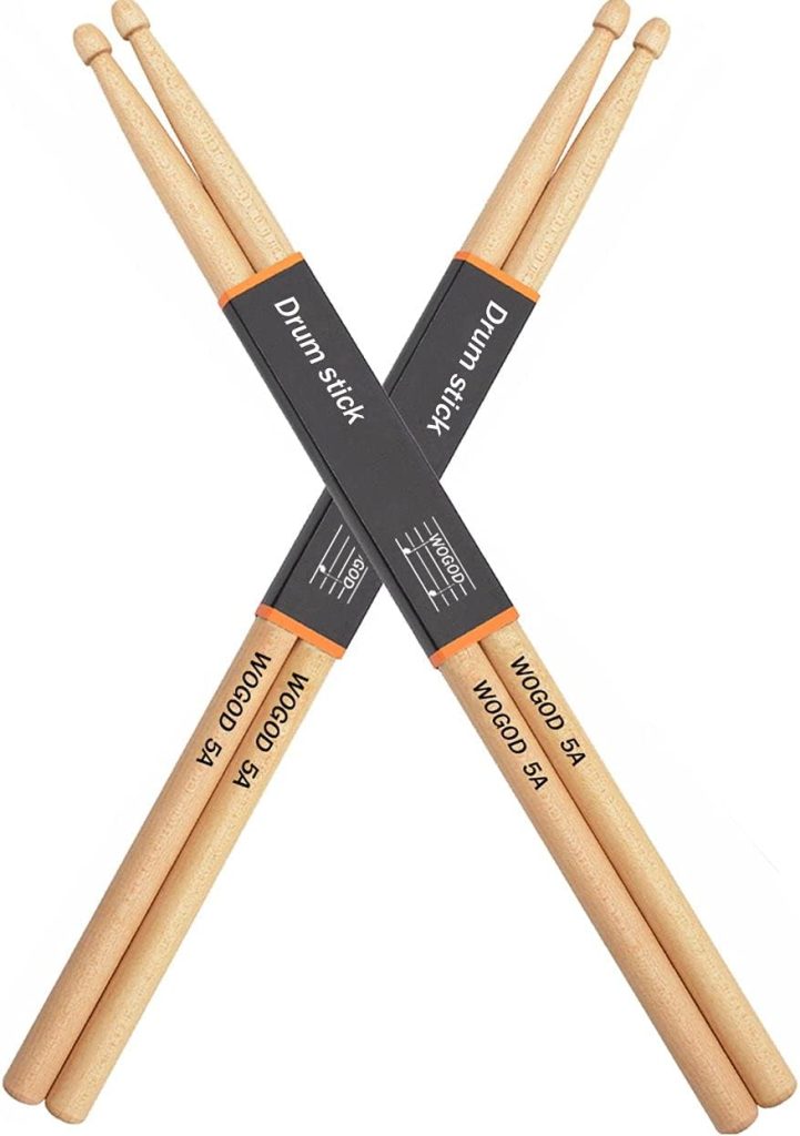 WOGOD 5A Drum Sticks Maple Drumsticks (Two pair)