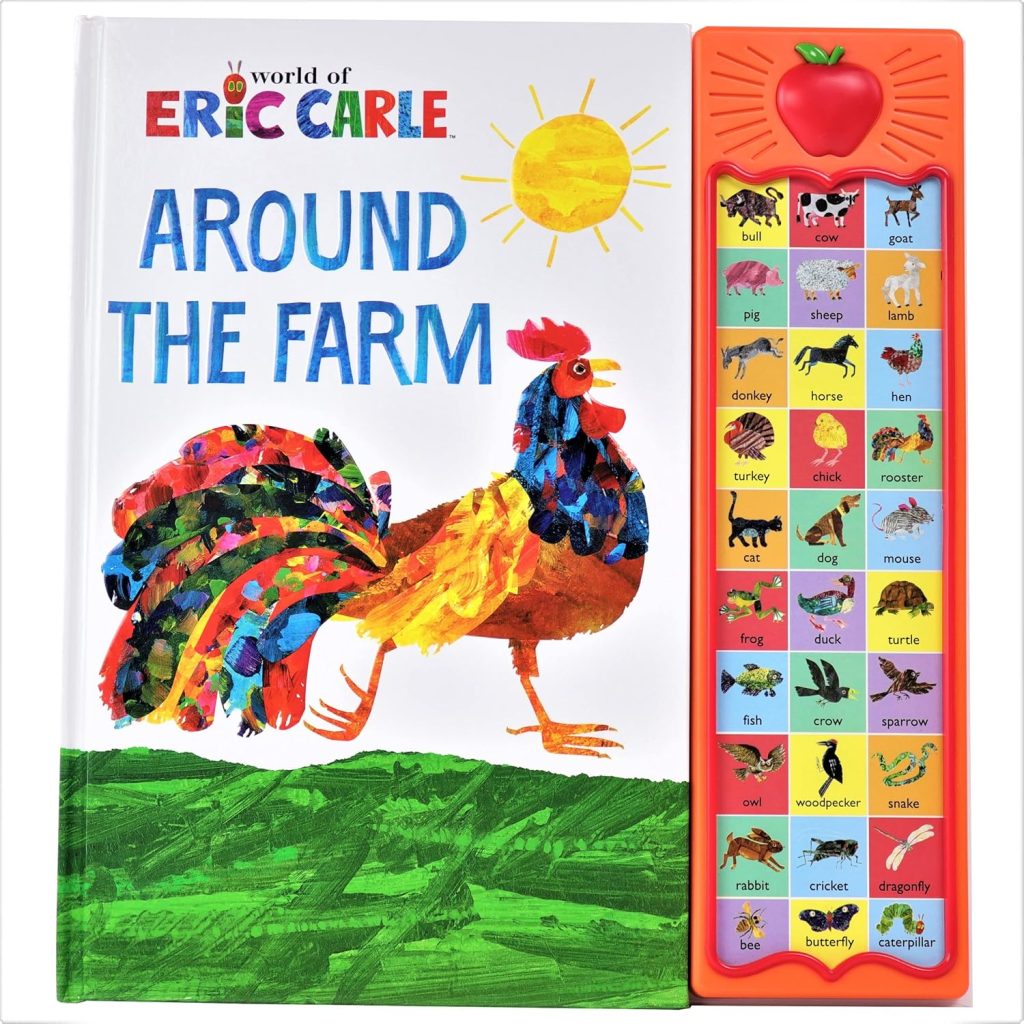World of Eric Carle, Around the Farm 30-Button Animal Sound Book - Great for First Words - PI Kids     Hardcover – Sound Book, February 1, 2013