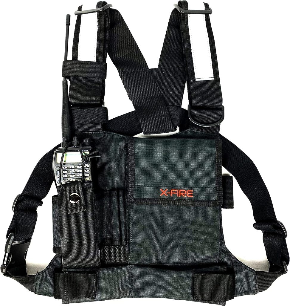 X-FIRE® Single Radio Chest Rig Harness w/Tool Pockets and 3m Reflective