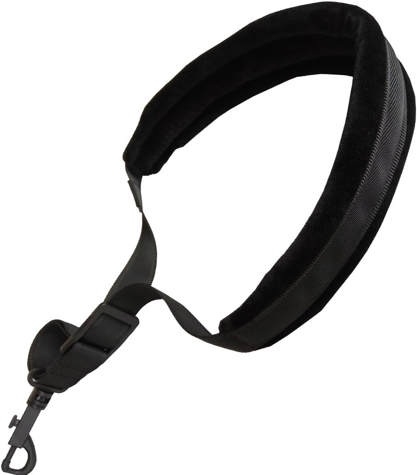 Xinlink Professional Black Soft Padded Saxophone Neck Strap with Snap Hook for Alto Tenor Soprano Baritone Sax Music Accessories