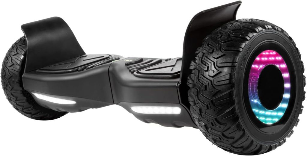 XPRIT 8.5 All Terrain Off-Road Hoverboard w/Bluetooth Speaker, LED Lights, UL2272 Certified, All Black w/Infinity Wheel